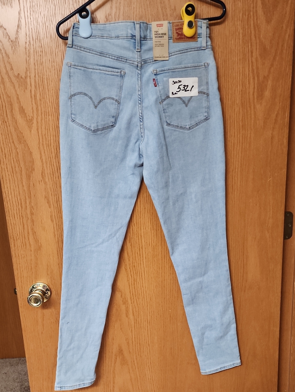 Levi's 721 Women's Light Blue Skinny Jeans - High Rise 30x30 number 5321